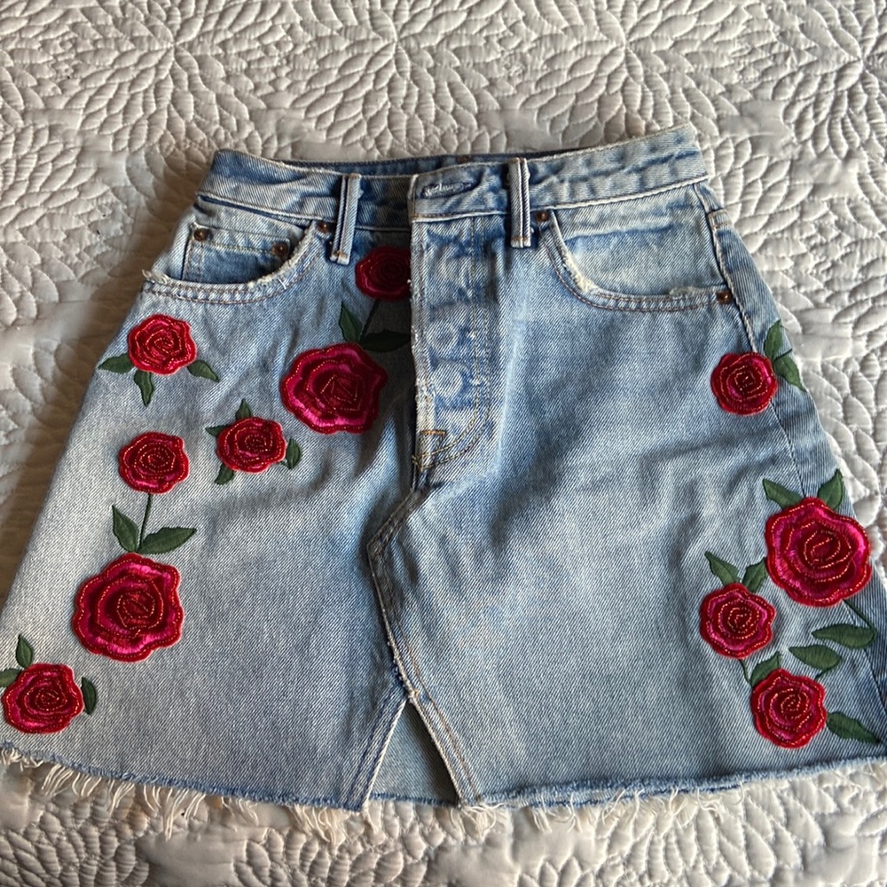 Grlfnd Denim Rose Skirt